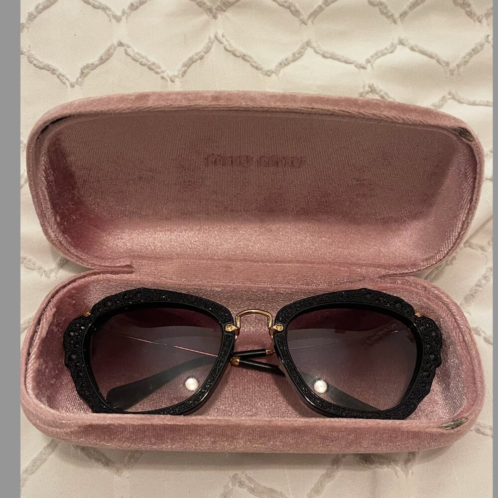 Miu Miu Cat-Eye Gradient Sunglasses With Glitter … - image 7